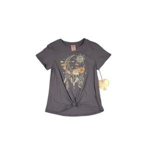Self Esteem T-shirt Women's Size Small Taupe Gray Moon Windcatcher Floral